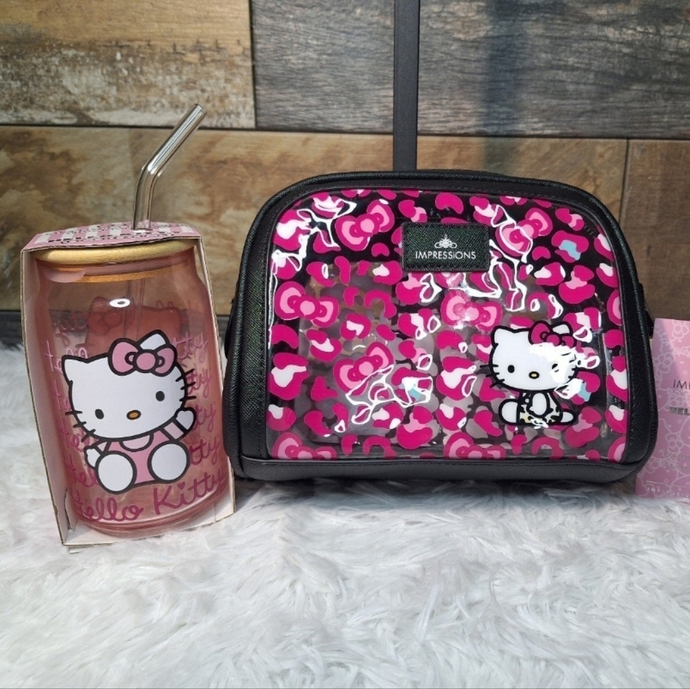 Hello Kitty Cosmetic Bag and Tumbler Set